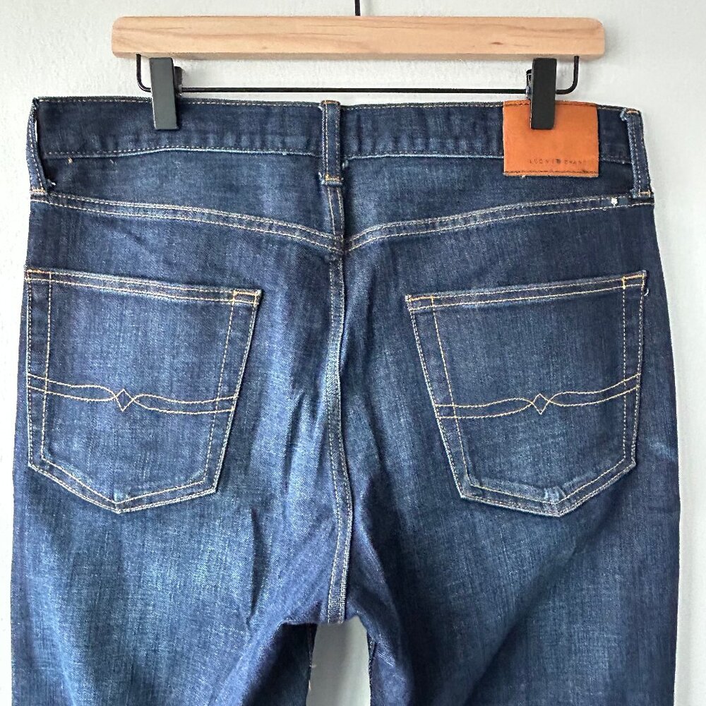 Lucky Brand 410 Athletic Fit Jeans Mens 33x30 Dark Wash Denim Straight Leg - Picture 5 of 10